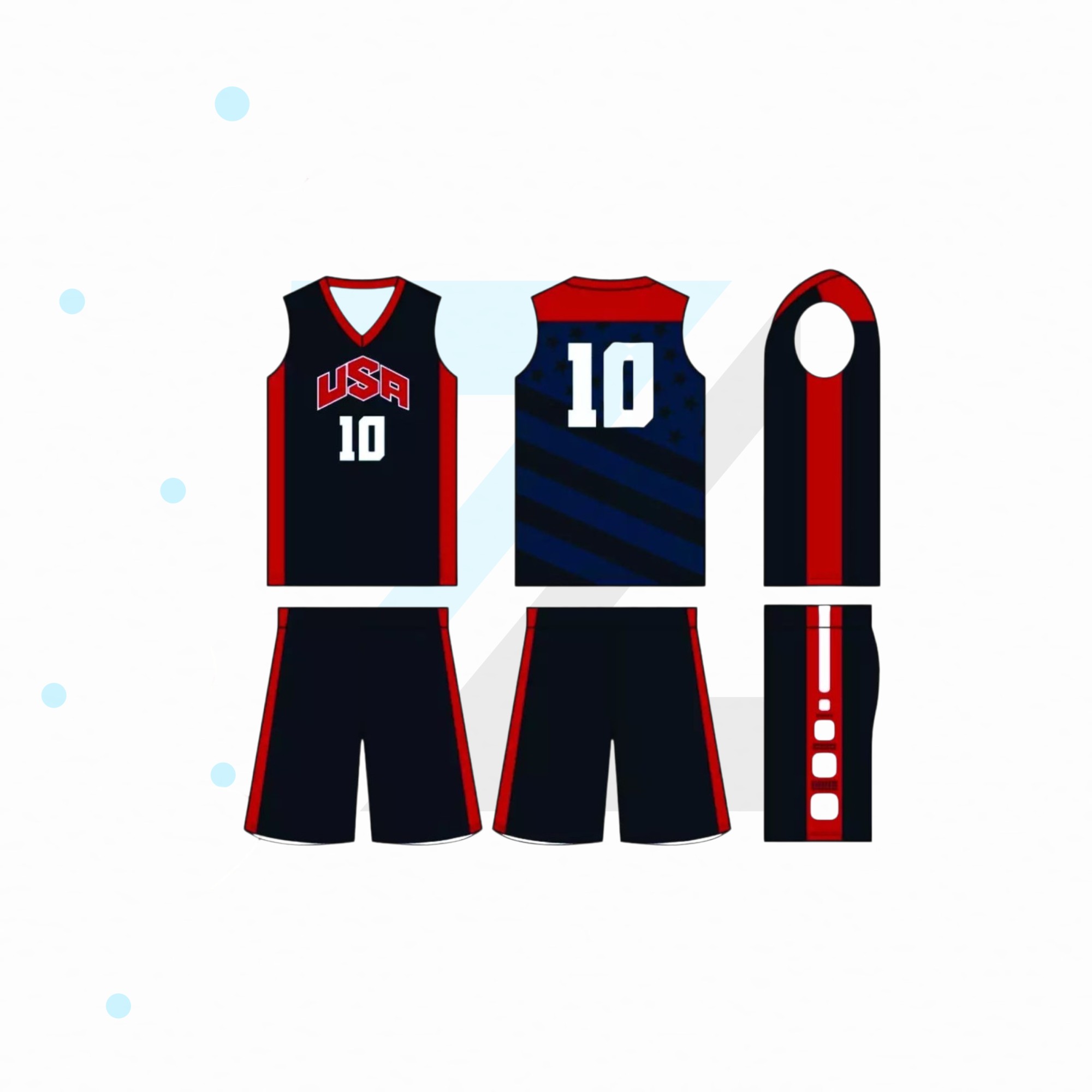 Pro Court Basketball Jersey Set | Lightweight Custom Uniform | Moisture‑Wicking Performance Wear angle 3
